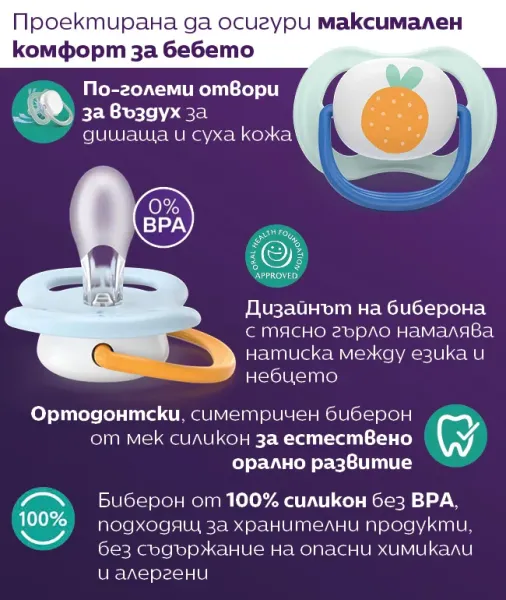 Philips AVENT Ортодонтична залъгалка 0-6м.